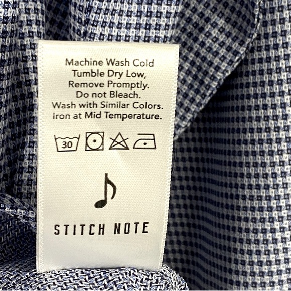 NEW Stitch Note Gingham Plaid Egyptian Cotton Shirt - Picture 7 of 8